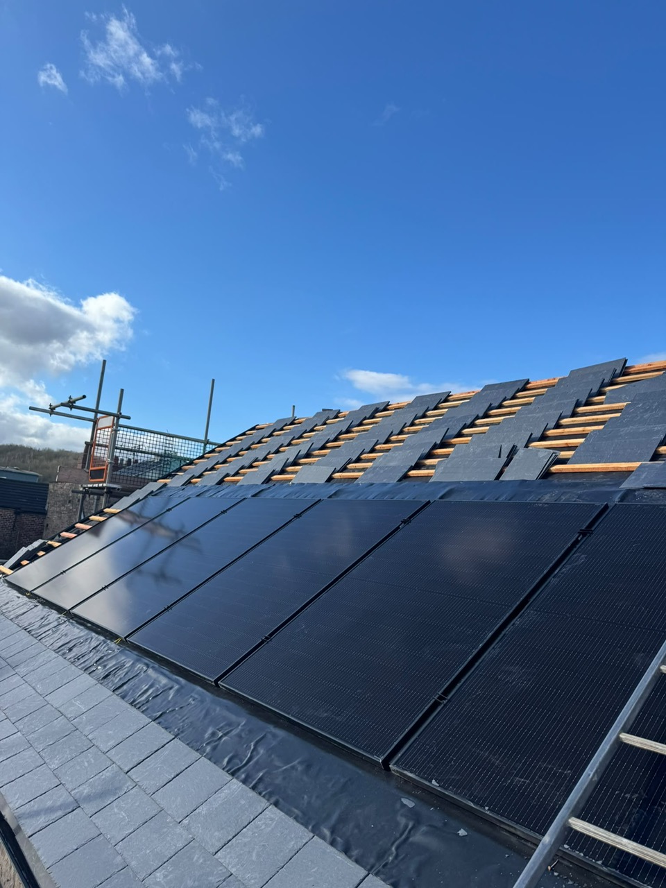 Slating around solar panels